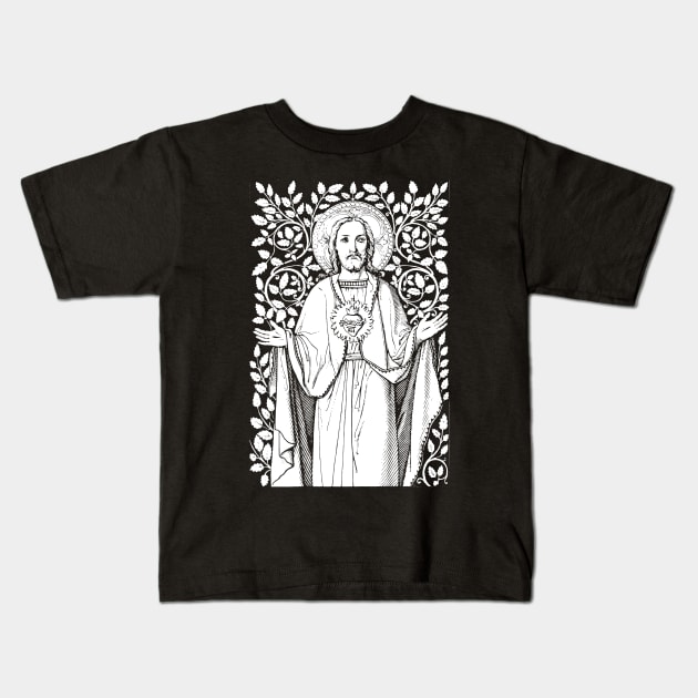 Jesus Christ with his Sacred Heart Kids T-Shirt by Beltschazar